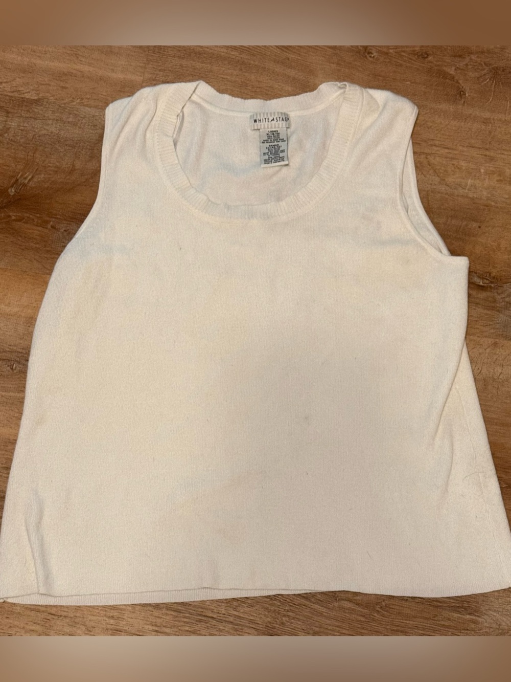 Vintage 90s White Stag Arctic White Knit Sweater Vest Tank Top XL